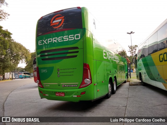 Expresso Transporte e Turismo Ltda. 3115 na cidade de São Paulo, São Paulo, Brasil, por Luis Philippe Cardoso Coelho. ID da foto: 6812313.