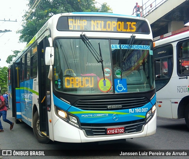 Viação Ponte Coberta RJ 190.007 na cidade de Nova Iguaçu, Rio de Janeiro, Brasil, por Janssen Luiz Pereira de Arruda. Número da foto: #6814324.