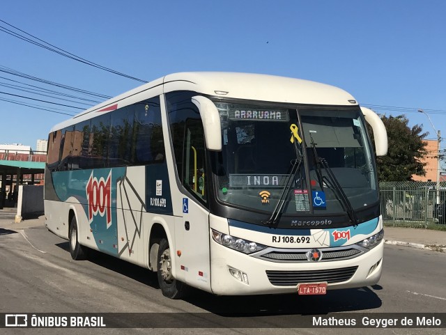 Auto Viação 1001 RJ 108.692 na cidade de Niterói, Rio de Janeiro, Brasil, por Matheus  Geyger de Melo. ID da foto: 6813480.