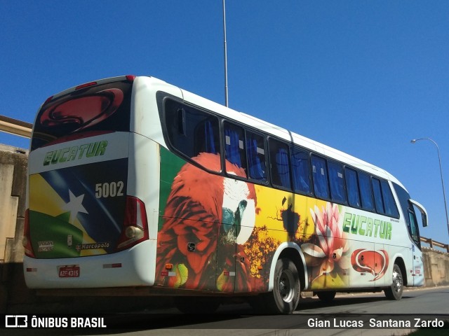 Eucatur - Empresa União Cascavel de Transportes e Turismo 5002 na cidade de Ji-Paraná, Rondônia, Brasil, por Gian Lucas  Santana Zardo. ID da foto: 6816941.