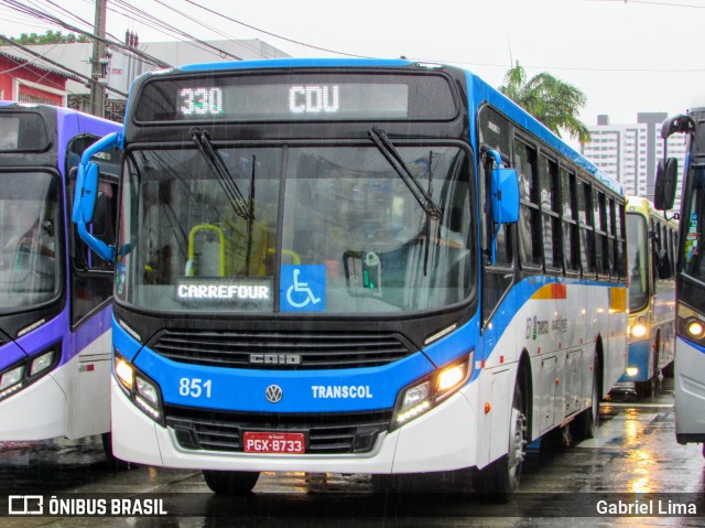 Transcol - Transportes Coletivos Ltda. 851 na cidade de Recife, Pernambuco, Brasil, por Gabriel Lima. Número da foto: #6816375.