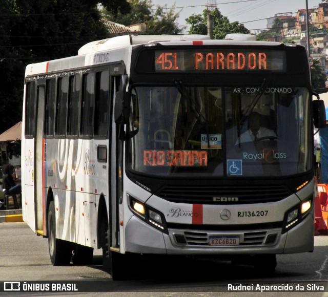 Transportes Blanco RJ 136.207 na cidade de Rio de Janeiro, Rio de Janeiro, Brasil, por Rudnei Aparecido da Silva. Número da foto: #6777344.