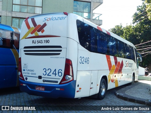 Solazer Transportes e Turismo 3246 na cidade de Petrópolis, Rio de Janeiro, Brasil, por André Luiz Gomes de Souza. ID da foto: 6820834.