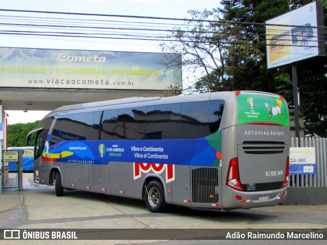 Auto Viação 1001 RJ 108.149 na cidade de Contagem, Minas Gerais, Brasil, por Adão Raimundo Marcelino. ID da foto: 6821660.