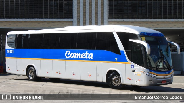 Viação Cometa 18551 na cidade de São Paulo, São Paulo, Brasil, por Emanuel Corrêa Lopes. ID da foto: 6824157.