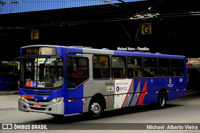 Trans Bus Transportes Coletivos 347 na cidade de Santo André, São Paulo, Brasil, por Michael  Alberto Vieira. Número da foto: #6827528.