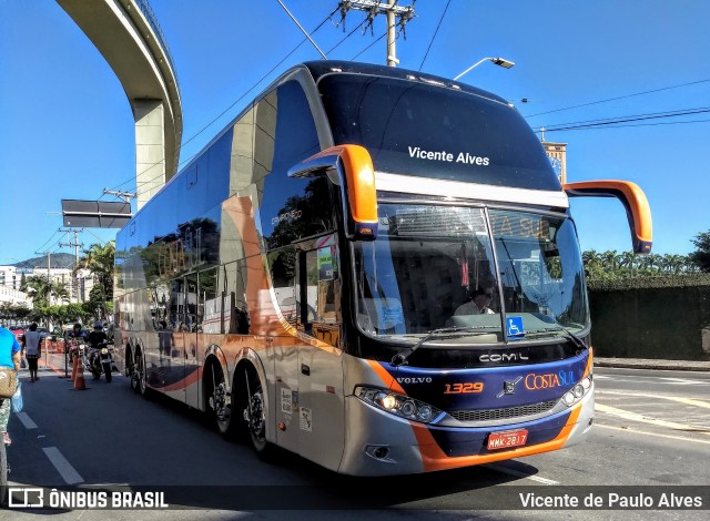 Costa Sul Turismo 1329 na cidade de Aparecida, São Paulo, Brasil, por Vicente de Paulo Alves. ID da foto: 6824728.