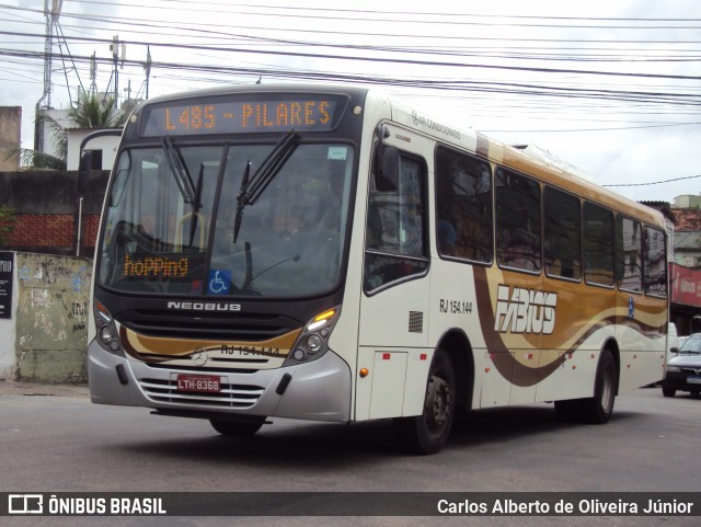 Transportes Fabio's RJ 154.144 na cidade de Rio de Janeiro, Rio de Janeiro, Brasil, por Carlos Alberto de Oliveira Júnior. ID da foto: 6827751.