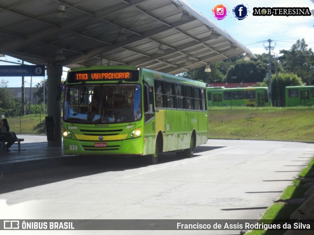 Transcol Transportes Coletivos 04374 na cidade de Teresina, Piauí, Brasil, por Francisco de Assis Rodrigues da Silva. Número da foto: #6829522.
