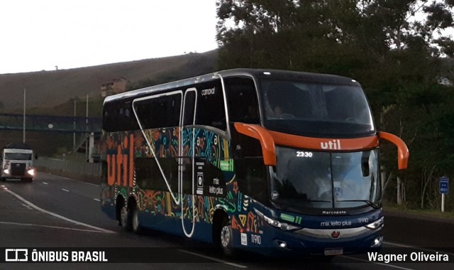 UTIL - União Transporte Interestadual de Luxo 11910 na cidade de Juiz de Fora, Minas Gerais, Brasil, por Wagner Oliveira. Número da foto: #6828237.