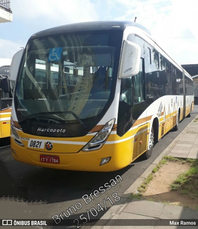 Companhia Carris Porto-Alegrense 0821 na cidade de Porto Alegre, Rio Grande do Sul, Brasil, por Max Ramos. ID da foto: 6829405.