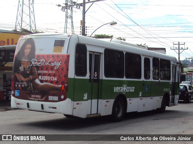 Viação Vera Cruz RJ 205.134 na cidade de Rio de Janeiro, Rio de Janeiro, Brasil, por Carlos Alberto de Oliveira Júnior. ID da foto: 6831672.