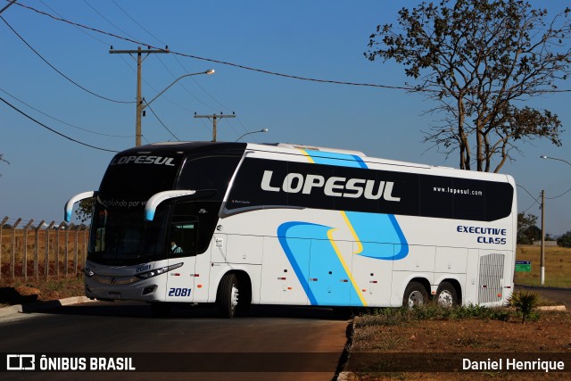 LopeSul Transportes - Lopes e Oliveira Transportes e Turismo - Lopes Sul 2081 na cidade de Rio Verde, Goiás, Brasil, por Daniel Henrique. ID da foto: 6832018.