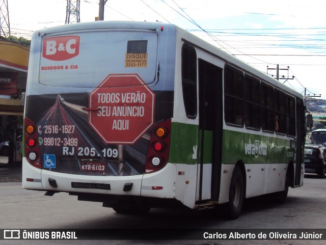 Viação Vera Cruz RJ 205.109 na cidade de Rio de Janeiro, Rio de Janeiro, Brasil, por Carlos Alberto de Oliveira Júnior. ID da foto: 6831657.