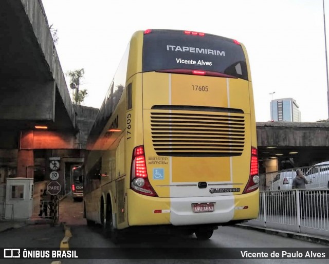 Viação Itapemirim 17605 na cidade de Belo Horizonte, Minas Gerais, Brasil, por Vicente de Paulo Alves. ID da foto: 6834072.