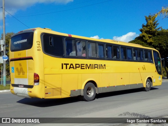 Viação Itapemirim 8543 na cidade de Eunápolis, Bahia, Brasil, por Iago Santos Santana. ID da foto: 6833392.