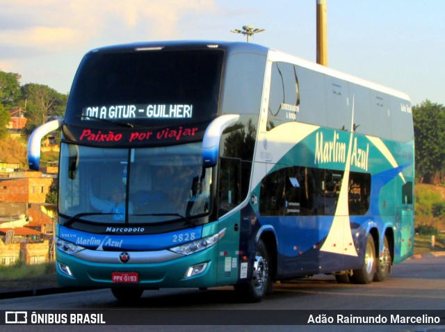 Marlim Azul Turismo 2828 na cidade de Belo Horizonte, Minas Gerais, Brasil, por Adão Raimundo Marcelino. ID da foto: 6834223.