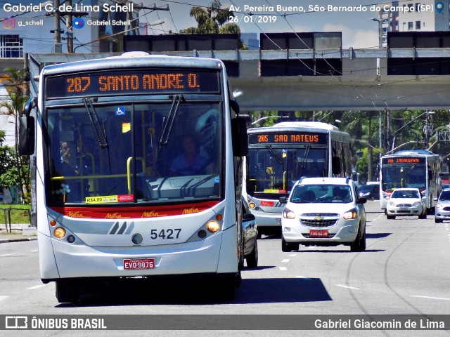 Metra - Sistema Metropolitano de Transporte 5427 na cidade de São Bernardo do Campo, São Paulo, Brasil, por Gabriel Giacomin de Lima. ID da foto: 6834218.