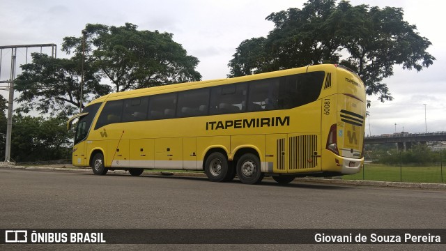 Viação Itapemirim 60081 na cidade de Vitória, Espírito Santo, Brasil, por Giovani de Souza Pereira. ID da foto: 6837937.