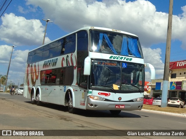 Eucatur - Empresa União Cascavel de Transportes e Turismo 3830 na cidade de Ji-Paraná, Rondônia, Brasil, por Gian Lucas  Santana Zardo. ID da foto: 6837225.