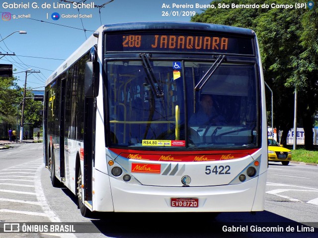 Metra - Sistema Metropolitano de Transporte 5422 na cidade de São Bernardo do Campo, São Paulo, Brasil, por Gabriel Giacomin de Lima. ID da foto: 6837605.