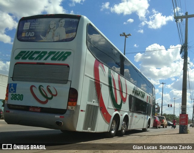 Eucatur - Empresa União Cascavel de Transportes e Turismo 3830 na cidade de Ji-Paraná, Rondônia, Brasil, por Gian Lucas  Santana Zardo. ID da foto: 6837233.