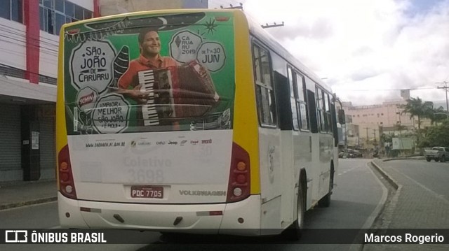 Coletivo Transportes 3698 na cidade de Caruaru, Pernambuco, Brasil, por Marcos Rogerio. Número da foto: #6834896.