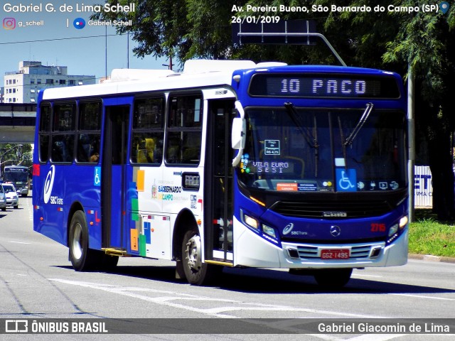 SBC Trans 2715 na cidade de São Bernardo do Campo, São Paulo, Brasil, por Gabriel Giacomin de Lima. Número da foto: #6840768.