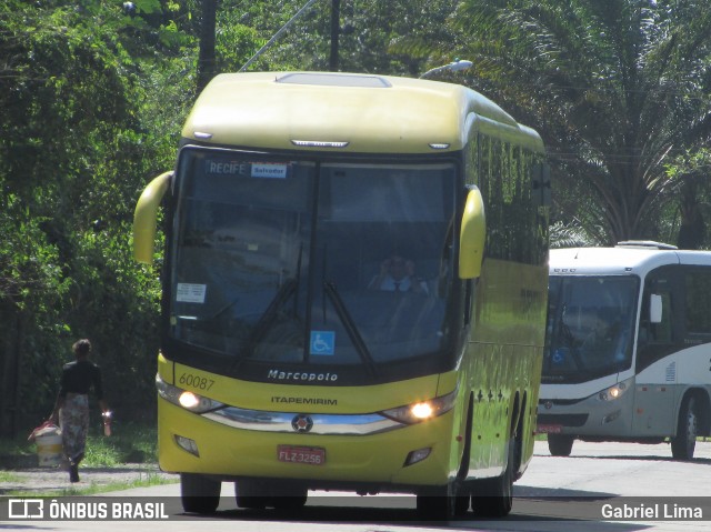 Viação Itapemirim 60087 na cidade de Recife, Pernambuco, Brasil, por Gabriel Lima. ID da foto: 6839208.