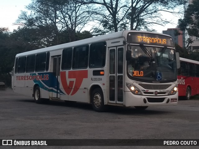 Viação Teresópolis RJ 203.004 na cidade de Teresópolis, Rio de Janeiro, Brasil, por PEDRO COUTO. ID da foto: 6841472.