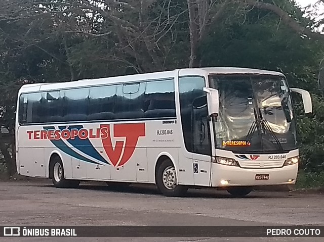 Viação Teresópolis RJ 203.046 na cidade de Teresópolis, Rio de Janeiro, Brasil, por PEDRO COUTO. ID da foto: 6841465.