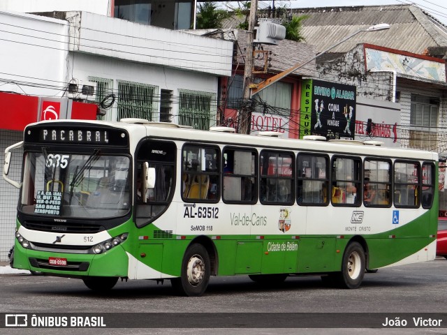 Auto Viação Monte Cristo AL-63512 na cidade de Belém, Pará, Brasil, por João Victor. Número da foto: #6842947.
