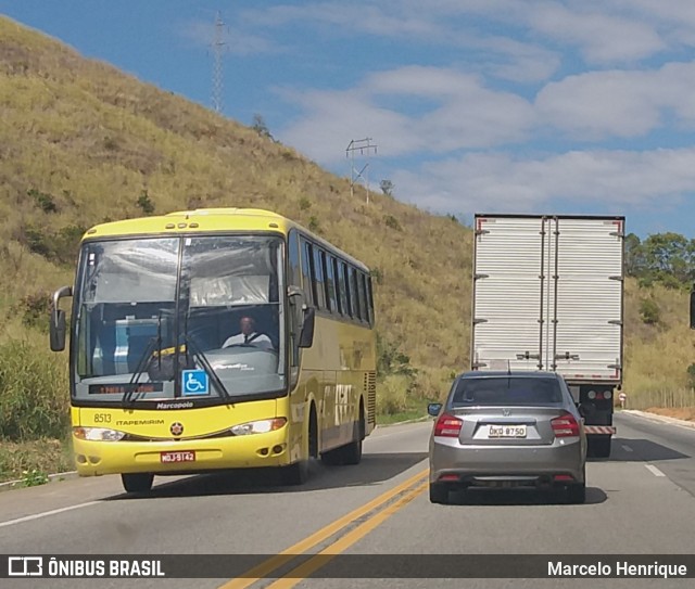 Viação Itapemirim 8513 na cidade de Governador Valadares, Minas Gerais, Brasil, por Marcelo Henrique. ID da foto: 6841309.