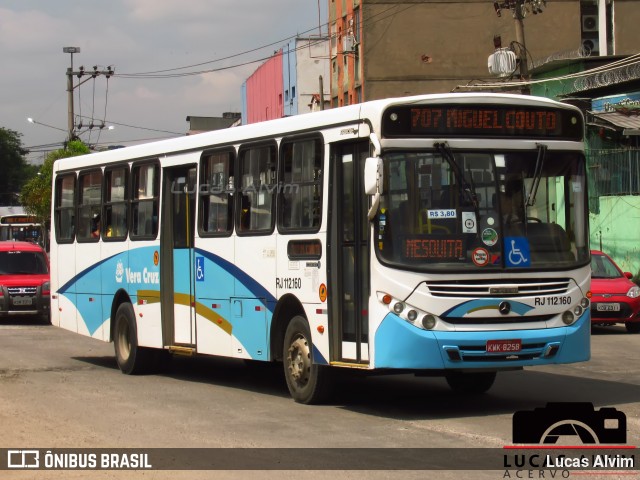 Auto Viação Vera Cruz - Belford Roxo RJ 112.160 na cidade de Belford Roxo, Rio de Janeiro, Brasil, por Lucas Alvim. ID da foto: 6842080.