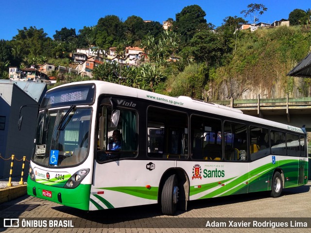 Viação Piracicabana Santos 4324 na cidade de Santos, São Paulo, Brasil, por Adam Xavier Rodrigues Lima. Número da foto: #6845701.