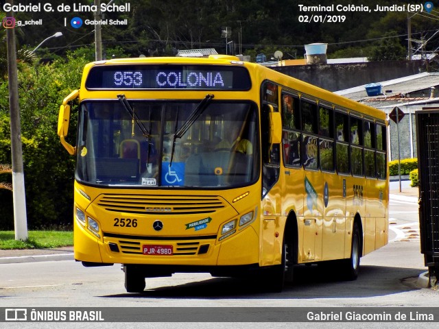 Viação Jundiaiense 2526 na cidade de Jundiaí, São Paulo, Brasil, por Gabriel Giacomin de Lima. Número da foto: #6780750.