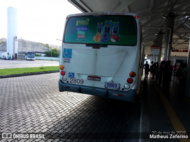 Expresso Metropolitano Transportes 2809 na cidade de Salvador, Bahia, Brasil, por Matheus Zeferino. ID da foto: 6779235.