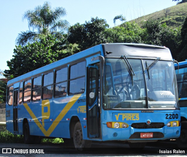 Viação Pires 2200 na cidade de Santos Dumont, Minas Gerais, Brasil, por Isaias Ralen. ID da foto: 6782094.