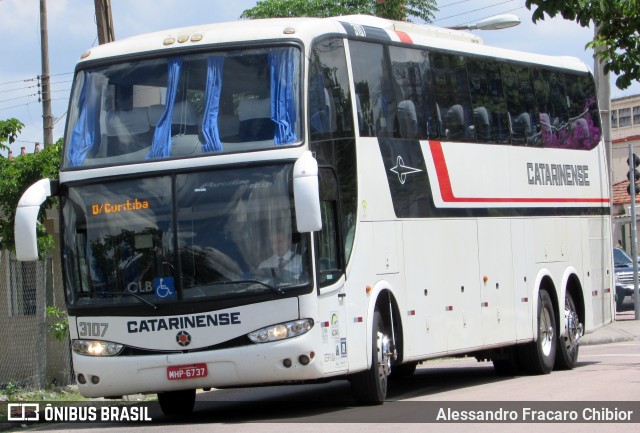 Auto Viação Catarinense 3107 na cidade de Curitiba, Paraná, Brasil, por Alessandro Fracaro Chibior. ID da foto: 6783460.