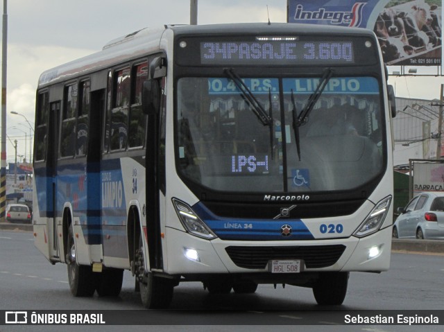 Ciudad de Limpio - Línea 34 020 na cidade de Mariano Roque Alonso, Central, Paraguai, por Sebastian Espinola. Número da foto: #6785029.