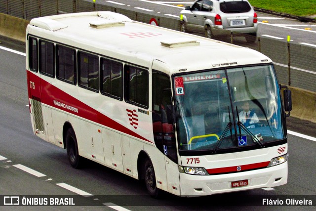 Empresa de Ônibus Pássaro Marron 7715 na cidade de Aparecida, São Paulo, Brasil, por Flávio Oliveira. ID da foto: 6785350.