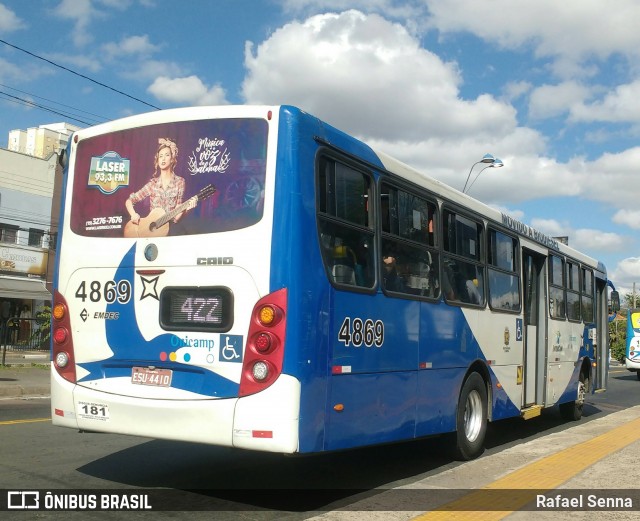 Onicamp Transporte Coletivo 4869 na cidade de Campinas, São Paulo, Brasil, por Rafael Senna. Número da foto: #6786984.