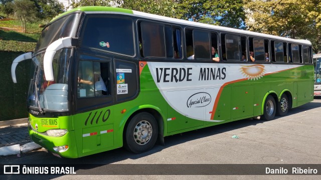 Viação Verde Minas 1110 na cidade de Aparecida, São Paulo, Brasil, por Danilo  Ribeiro. ID da foto: 6789849.