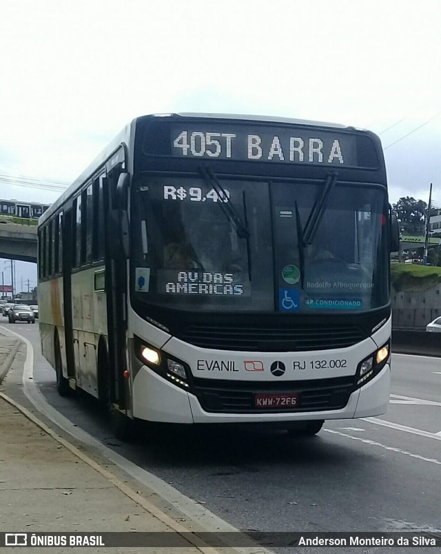 Evanil Transportes e Turismo RJ 132.002 na cidade de Rio de Janeiro, Rio de Janeiro, Brasil, por Anderson Monteiro da Silva. ID da foto: 6788940.