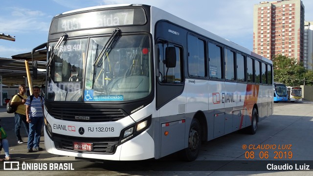 Evanil Transportes e Turismo RJ 132.018 na cidade de Rio de Janeiro, Rio de Janeiro, Brasil, por Claudio Luiz. ID da foto: 6794163.