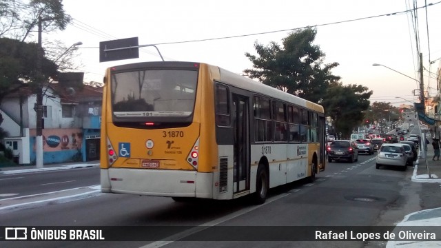 Viação Metrópole Paulista - Zona Leste 3 1870 na cidade de São Paulo, São Paulo, Brasil, por Rafael Lopes de Oliveira. ID da foto: 6793641.