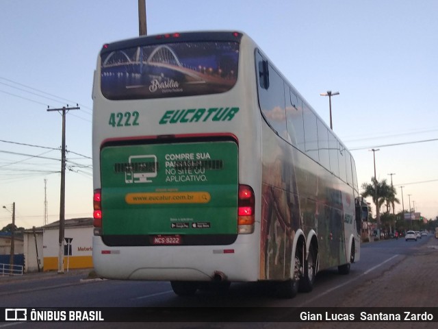 Eucatur - Empresa União Cascavel de Transportes e Turismo 4222 na cidade de Ji-Paraná, Rondônia, Brasil, por Gian Lucas  Santana Zardo. Número da foto: #6850375.