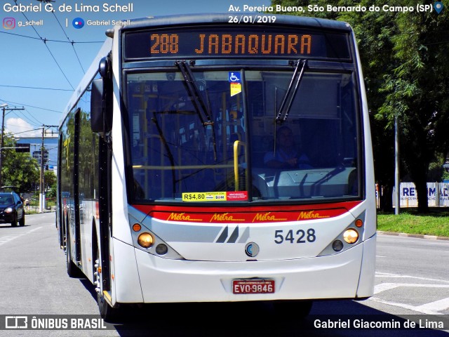 Metra - Sistema Metropolitano de Transporte 5428 na cidade de São Bernardo do Campo, São Paulo, Brasil, por Gabriel Giacomin de Lima. ID da foto: 6851370.