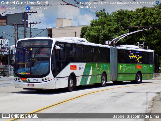 Metra - Sistema Metropolitano de Transporte 8152 na cidade de São Bernardo do Campo, São Paulo, Brasil, por Gabriel Giacomin de Lima. ID da foto: 6873821.