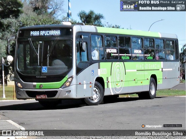 Viação Garcia 8323 na cidade de Rolândia, Paraná, Brasil, por Romílio Busólogo Silva . ID da foto: 6873479.